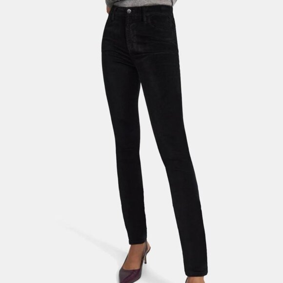 J Brand Maria High-Rise Skinny Jean in Black Velvet Size 27 - Picture 1 of 13
